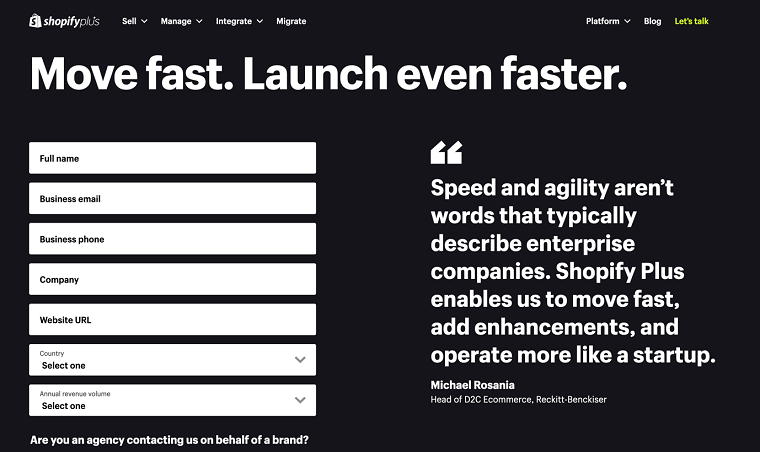 Move fast,launch fast - Shopify Plus