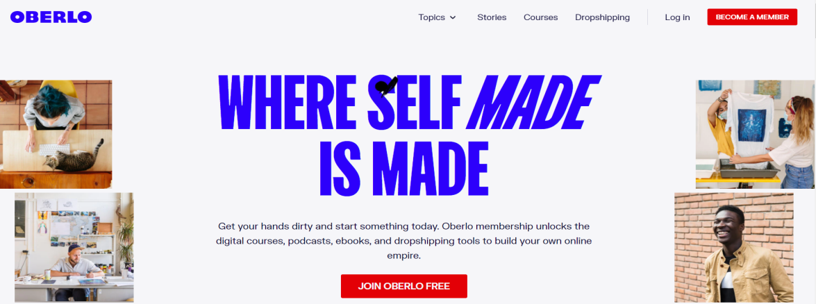 Oberlo homepage