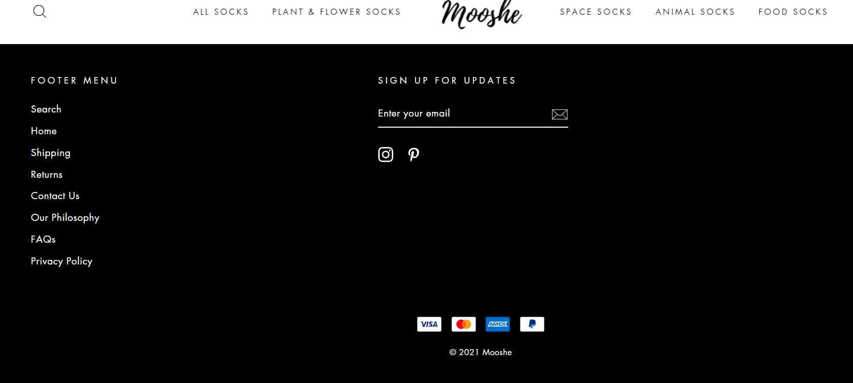 page layout- Mooshe Socks