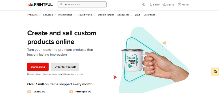 Printful homepage