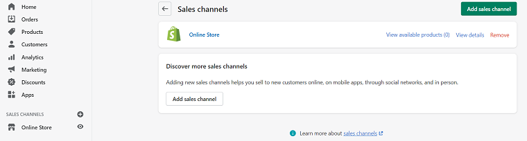 Sales channels