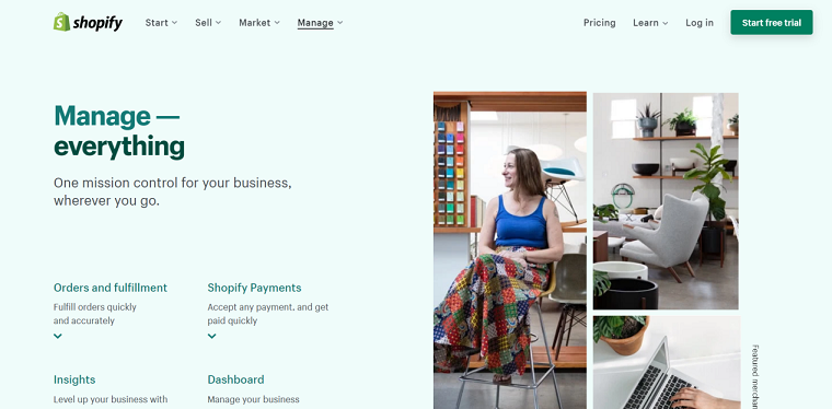 Shopify online store managemnet