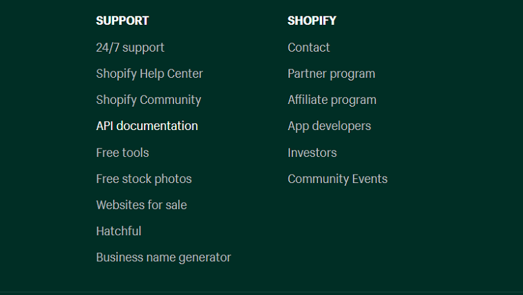 Shopify support