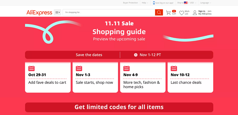 Singles’ Day (first 11 days of November) - DSers