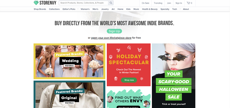 Storenvy homepage