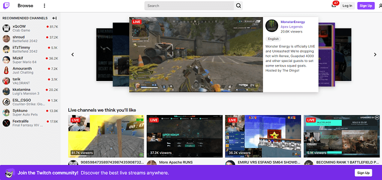 Twitch Homepage - DSers