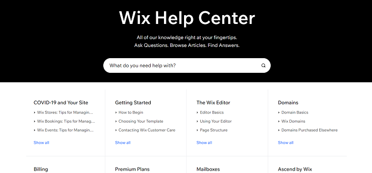Wix help center