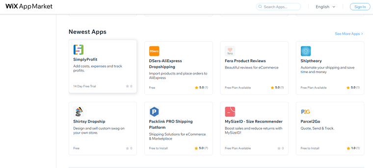 Wix new apps